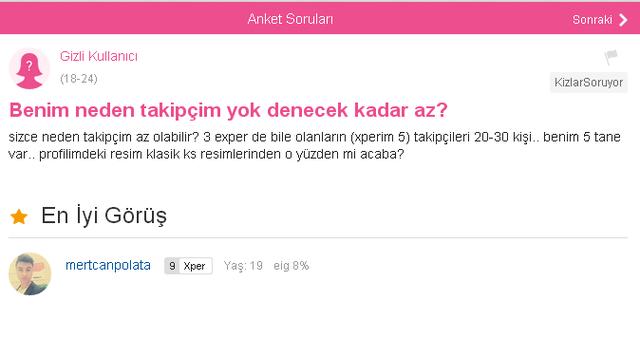KizlarSoruyor'daki Xper Puan Esprileri