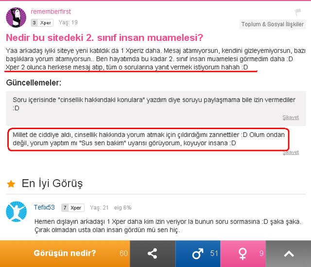 KizlarSoruyor'daki Xper Puan Esprileri
