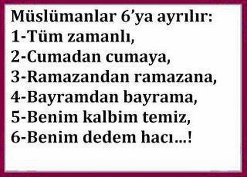 Ülkemizdeki Müslüman Tipleri