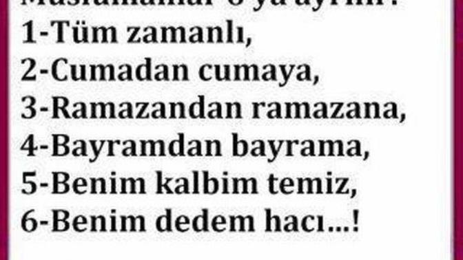 Ülkemizdeki Müslüman Tipleri