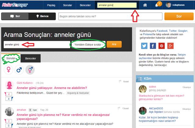 KizlarSoruyor'da Sorulan Anneler Günü Soruları