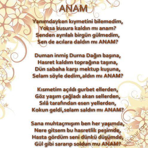 Annelerimizi mutlu edecek bir şiir.