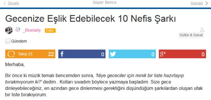 Son Haftaların En Güzel Bence'leri