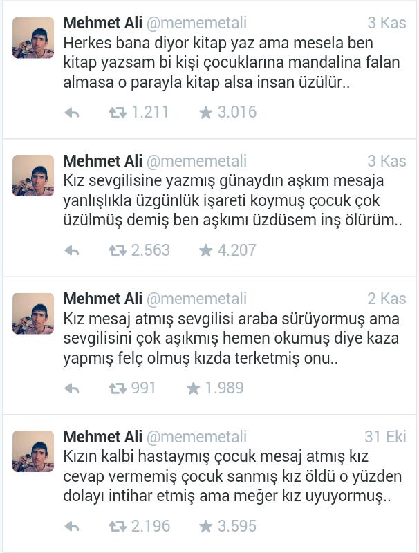 Twitter Fenomeni Mehmet Ali'den Seçme Tweetler