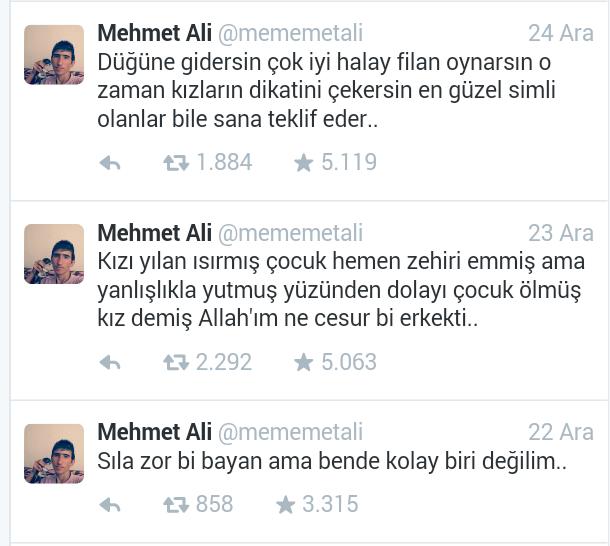 Twitter Fenomeni Mehmet Ali'den Seçme Tweetler