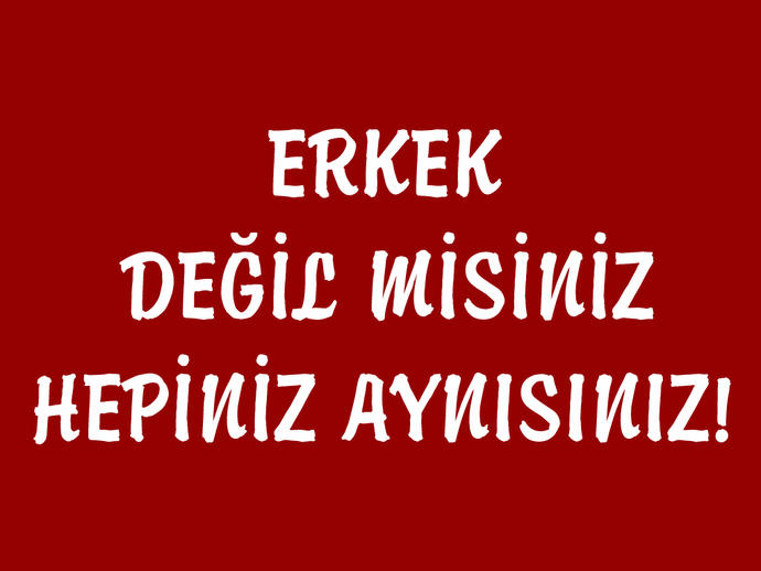 Erkek değil misiniz? hepiniz aynısınız ! Yok kızız biz aslında.