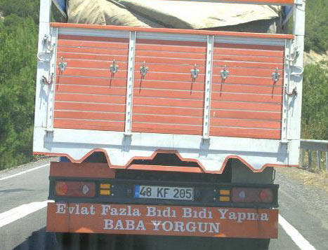 Akıllara Zarar Kamyon Arkası Yazıları