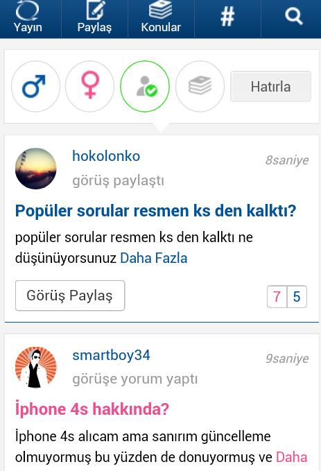 Canlı Yayın sayfasında hangi filtrelerle neler gözükür?