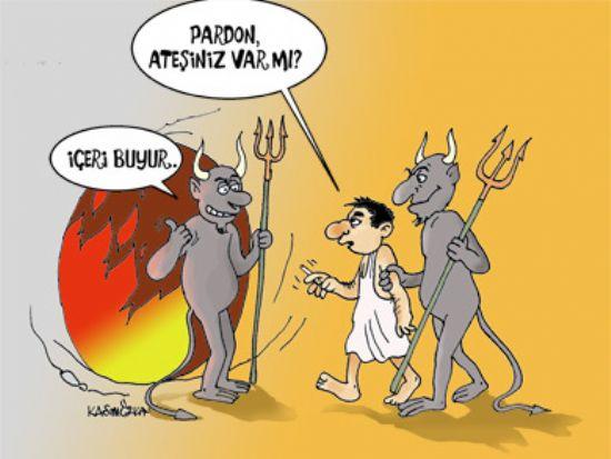 En komik "Cehennem" Temalı Karikatürler