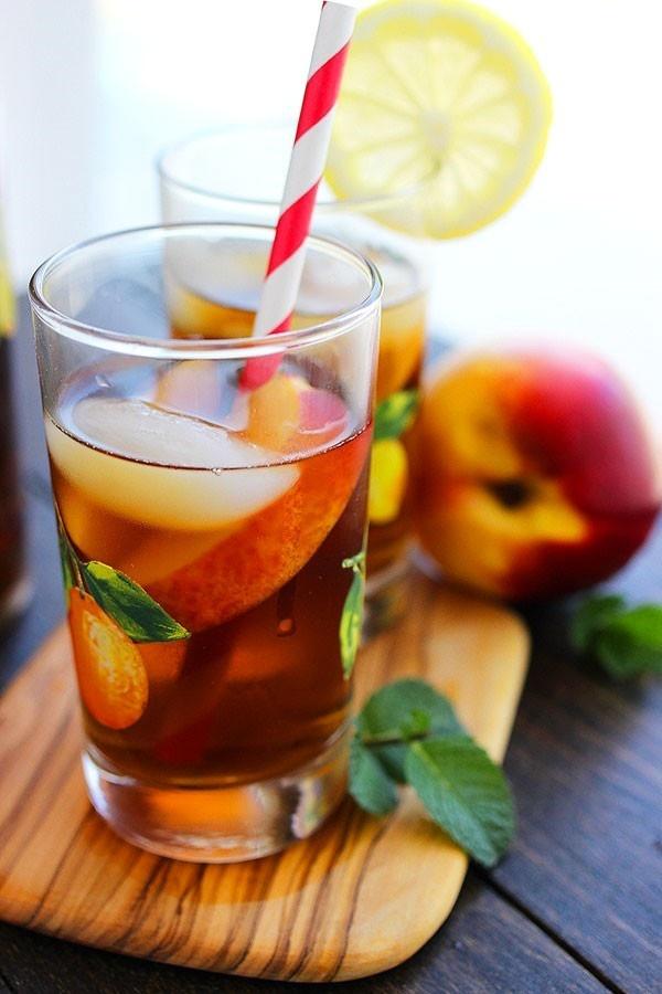 Evde şeftalili icea tea yapımı