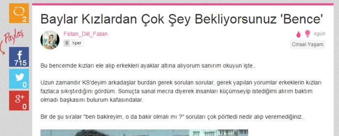 KizlarSoruyor'un Sosyal Medyada En Çok Paylaşılmış Bence'leri