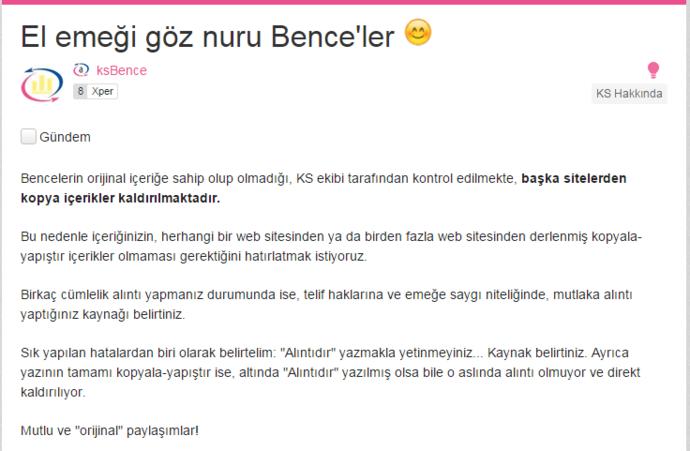 Bence'lerde Özgün İçeriğin Önemi