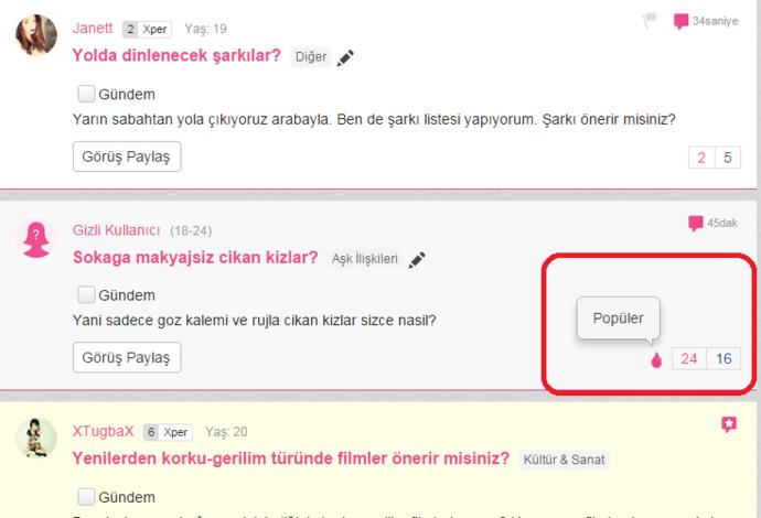 Son Güncelleme İle Gelen Görüş Sıralamasındaki Değişiklik