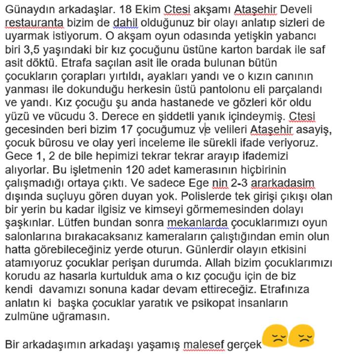 Develi'de Asitli Saldırı