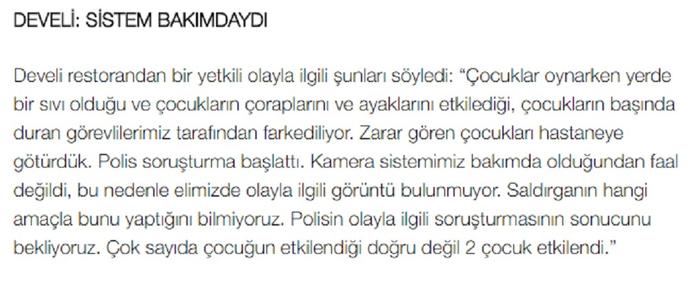 Develi'de Asitli Saldırı