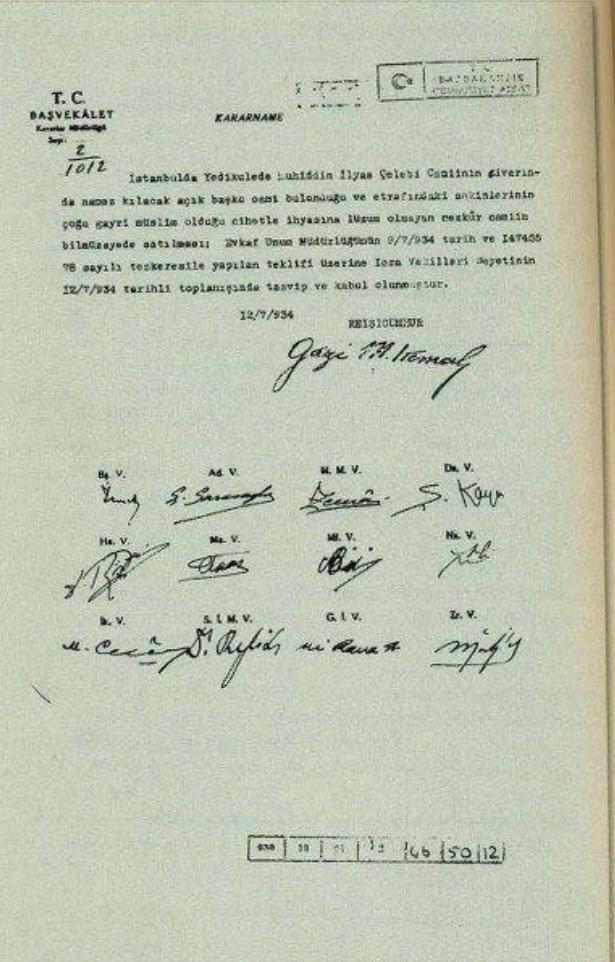 TEK PARTİ DÖNEMİ (CHP) SATILAN CAMİLER BELGELİ