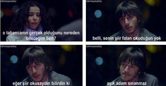 Belli senin şiir okuduğun falan yok