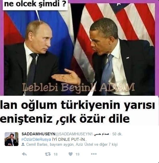 Türk Hava Kuvvetleri Rusya uçağını düşürünce canım ülkemden 4 güzel twitt