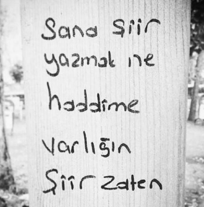 Bir Duvara Şiir Olamadık Seninle Be Sevgili