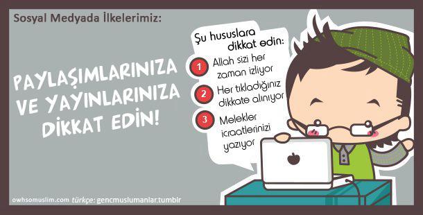 Sosyal Medyada İlkelerimiz (Sevimli Karikatürlerle Anlatımlar)