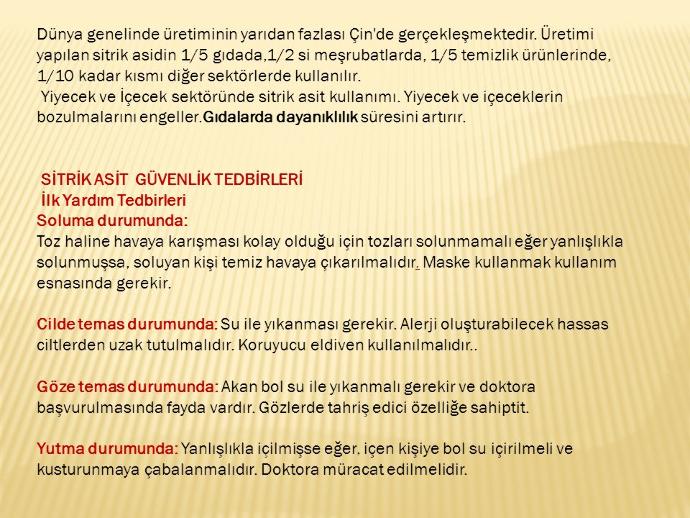 Limon (Sitrik Asit) Alerjisi