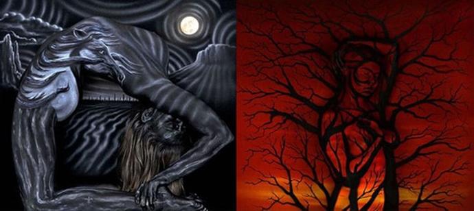 Estetik Harikası Kadın Vücudu Kullanılarak Yapılan Sanat Eserleri