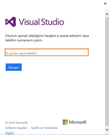 Visual Studio Community'i Kayıt Ediyoruz (Register Product)