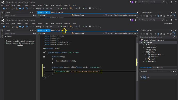 Visual Studio Kod Gelistirme Ortamı ve İlk Kodumuz