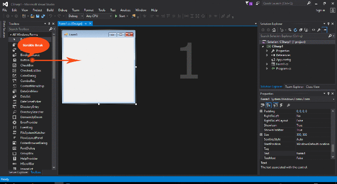 C# Button Nesnesi Özellikleri (Text, Name, AutoSize, AutoEllipsis, BackColor)