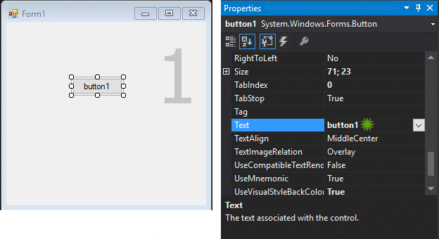 C# Button Nesnesi Özellikleri (Text, Name, AutoSize, AutoEllipsis, BackColor)