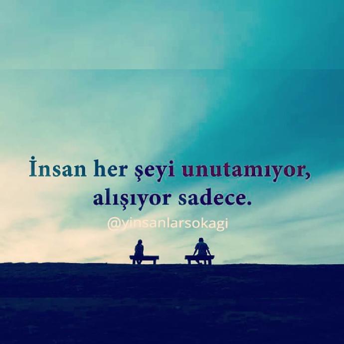İnsan her şeyi unutamaz,sadece alışır.