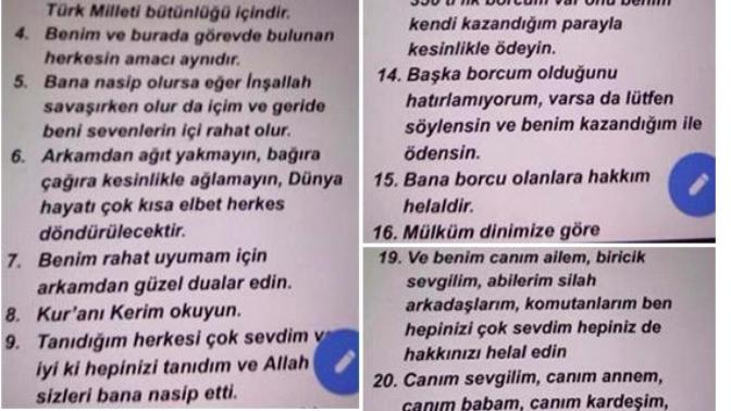 Şehit Piyade Astsubay Doğukan Tazegül Telefonuna Kaydettiği Vasiyeti