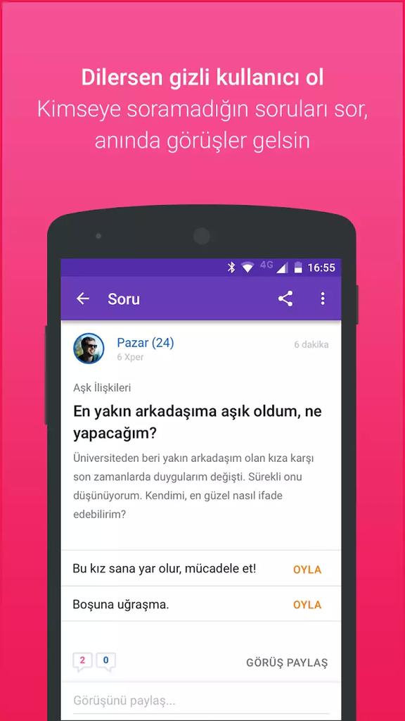 KizlarSoruyor resmi mobil uygulaması Android ve IOS için çıktı :)