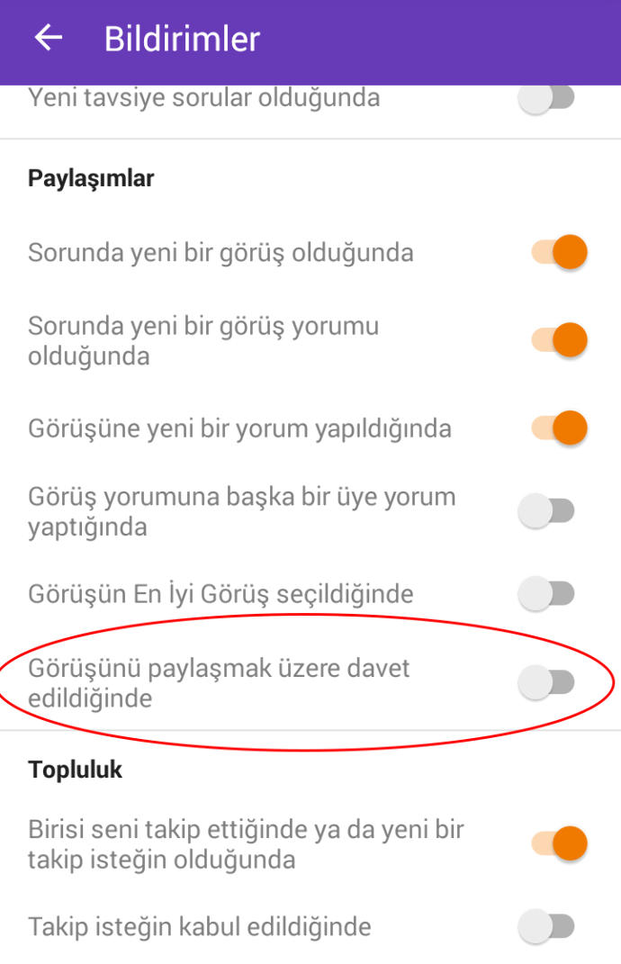 Sorulara Davet Edilme Ayarı Nasıl Kapatılır?