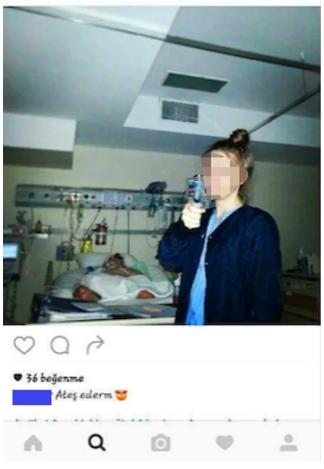Sosyal Medyayı Kasıp Kavuran, Hastalarla Dalga Geçip Fotoğraf Çekinen Hemşire
