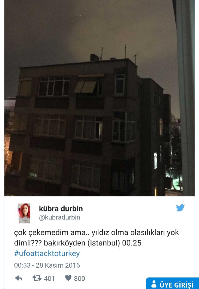 İstanbul'da Görülen Ufo Mizahşörlerin Diline Düştü Sosyal Medya Sallandı!