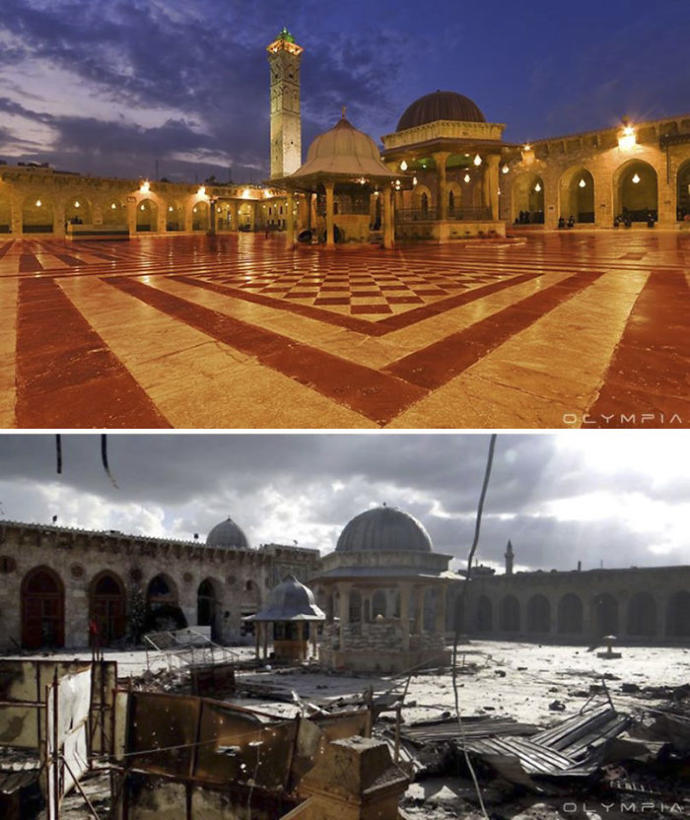 Savaşın Yıkıcılığını Anlatan, Suriye'de Savaştan Önce ve Savaştan Sonra Çekilmiş Fotoğraflar