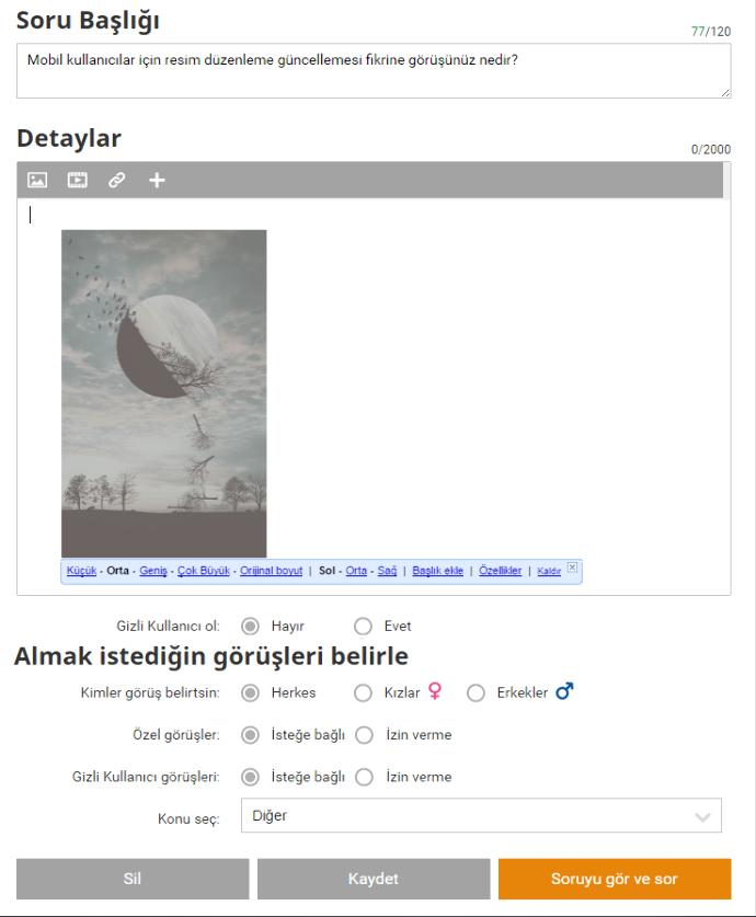 Mobil Kullanıcılar İçin Resim Boyutlandırma Ve Konumlandırmasına Yönelik KS'ye Bir Çözüm Önerisi