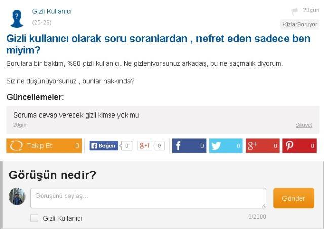 KizlarSoruyor Üyelerinin Gizlenme Sebepleri!