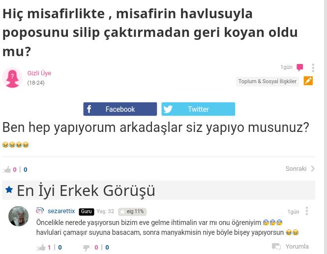 KizlarSoruyor'da Dünden Bugüne En Komik ve En İlginç Göz Yaşartıcı Sorular