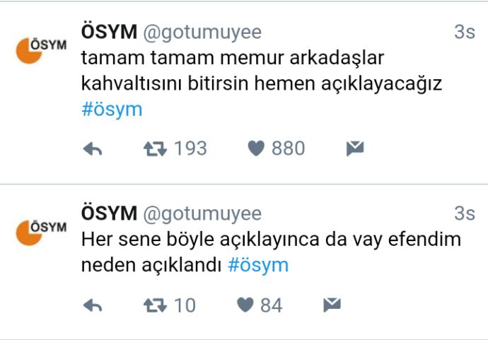 Yüzünüzü Güldürecek ÖSYM Tweetleri
