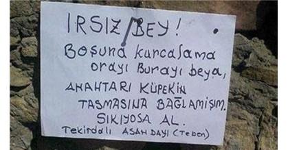 Hırsızlara Bırakılan Harika Notlar