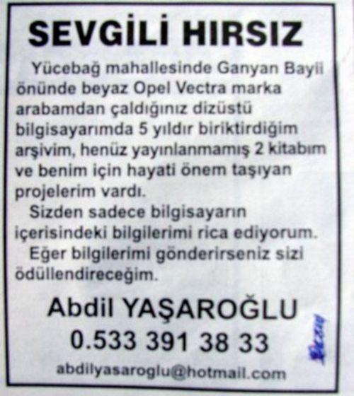 Hırsızlara Bırakılan Harika Notlar
