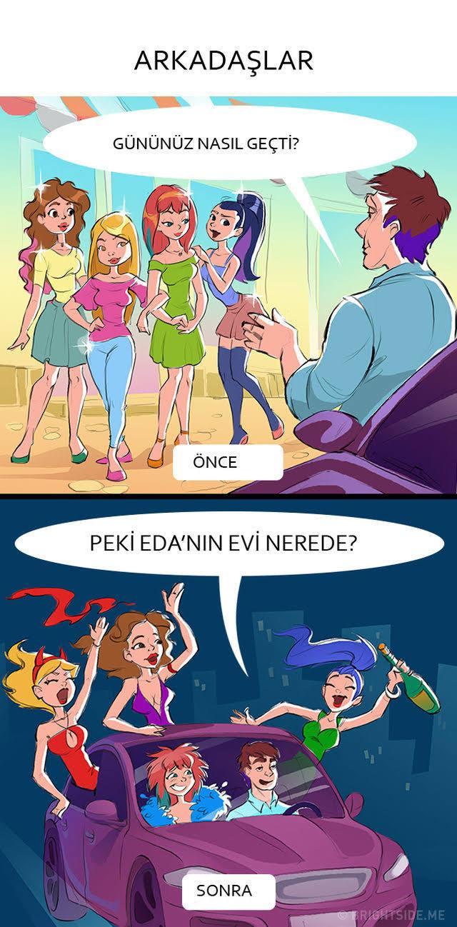 Evlenmeden Önce ve Evlendikten Sonra Yaşanılan Şeyleri Çok İyi Yansıtan İllüstrasyonlar