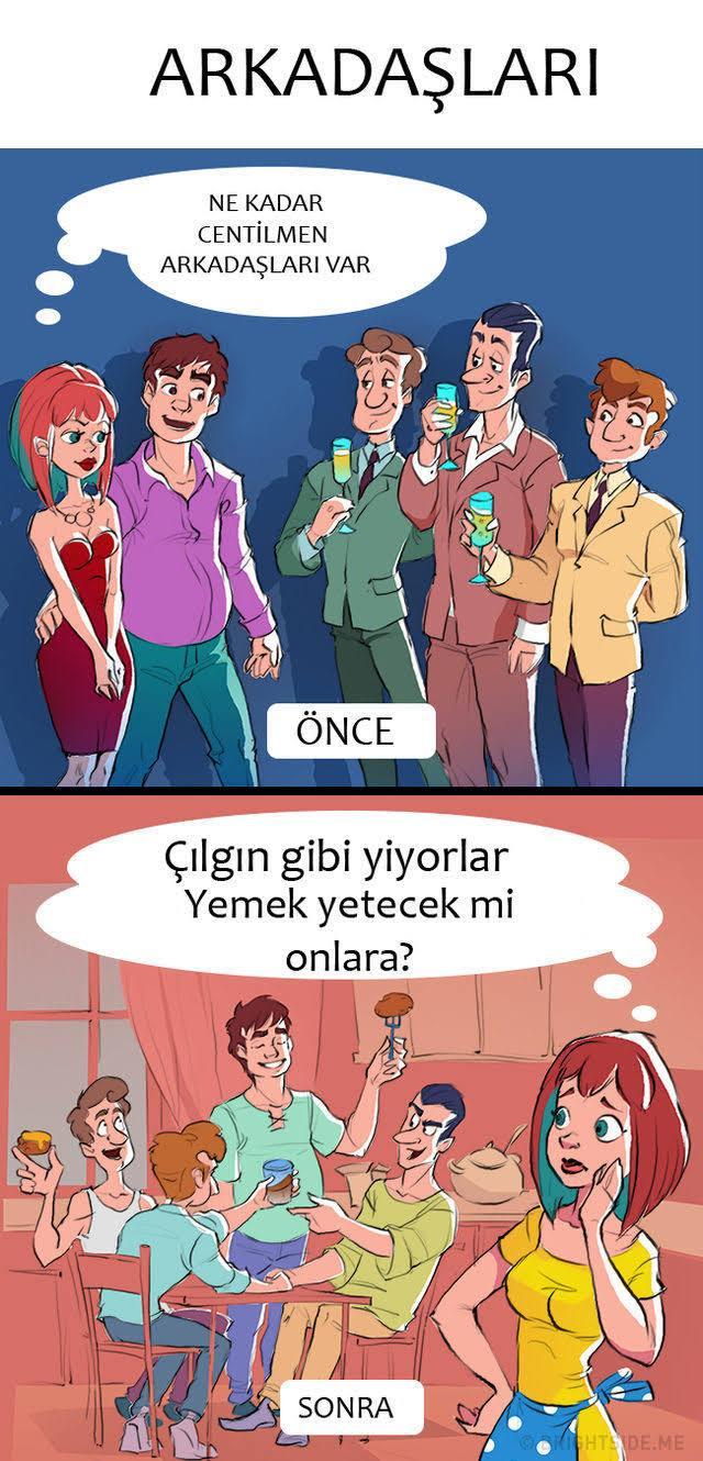 Evlenmeden Önce ve Evlendikten Sonra Yaşanılan Şeyleri Çok İyi Yansıtan İllüstrasyonlar