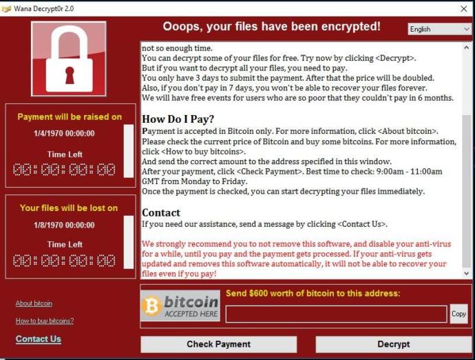 Bilgisayarların Yeni Kabusu WannaCry 2.0 Fidye Virüsü