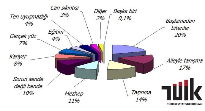Türkiye İstatistik Kurumu'na Göre En Çok Rastlanan Ayrılık Nedenleri
