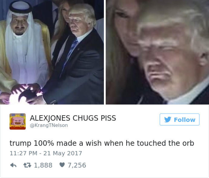 Suudi Kral ve Donald Trump'ın Bir Araya Gelmesiyle Ortaya Çıkan "Medyumdan Hallice" 5 Fotoğraf!