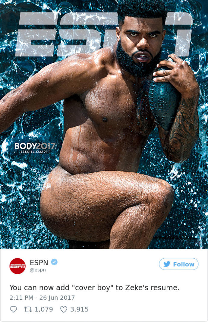 ESPN Magazin Dergisine Soyunan Futbol Yıldızı Zeke Elliott'un Sosyal Medya Üzerinden Aldığı Birbirinden Değişik Tepkiler!