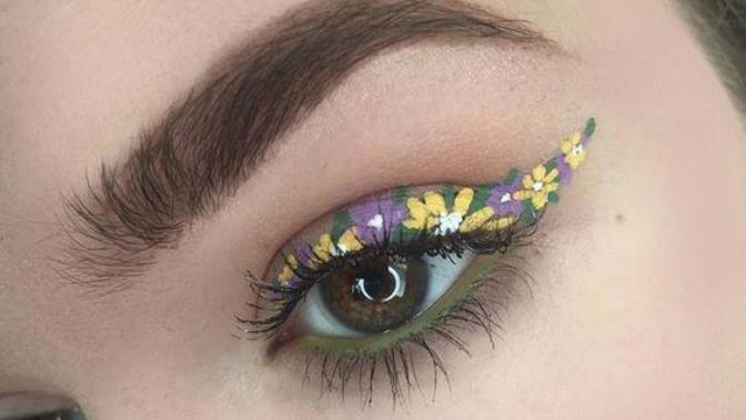Yeni Göz Makyajı Trendi: Tam Bir Peri Gibi Gözükeceğiniz Çiçekli Eyeliner
